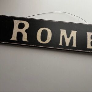 Rome Italy Hanging 4 inchx 12 inch Wooden Sign, Wall Dcor for Home and Office